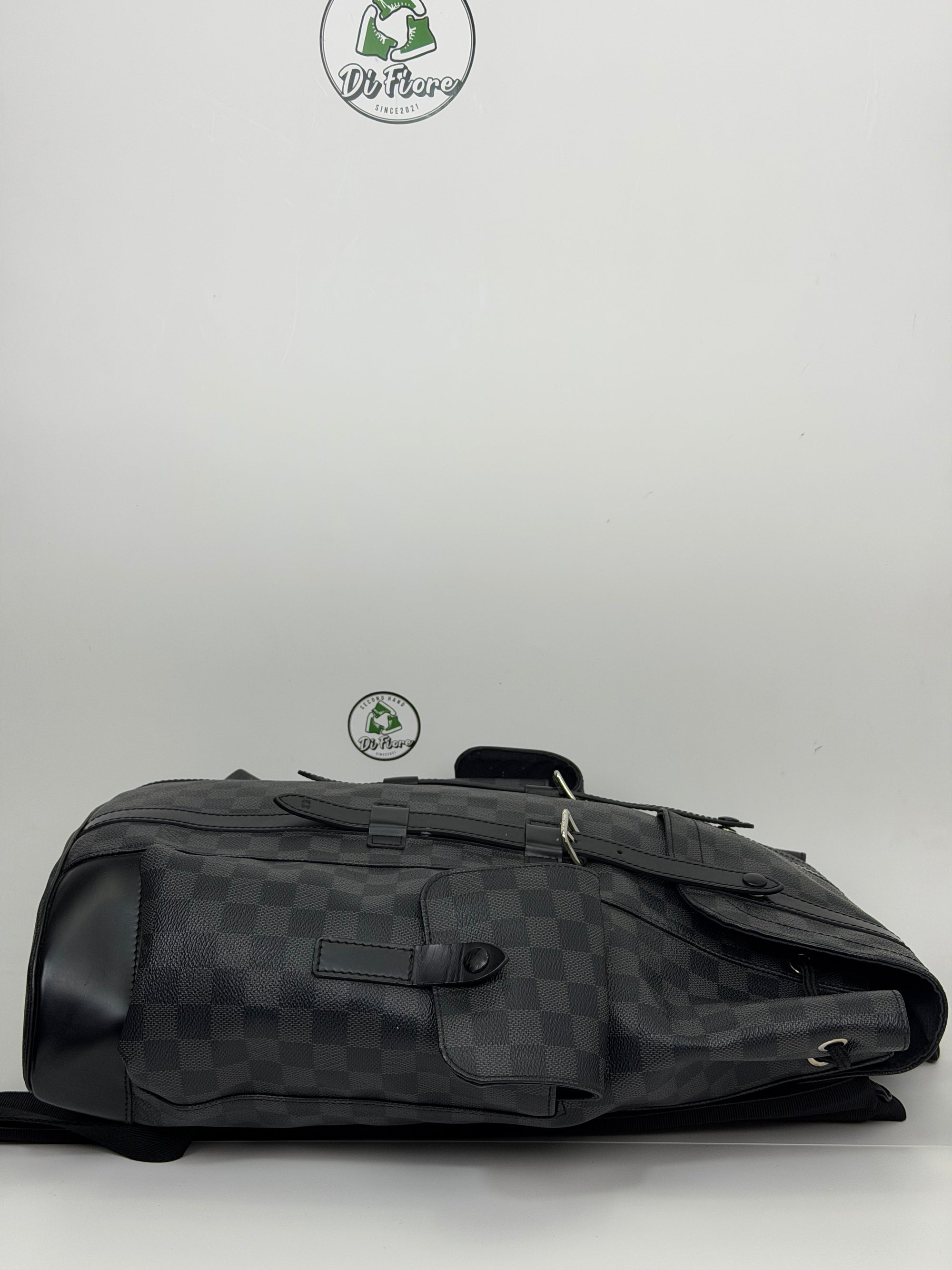 Zaino Louis Vuitton Christopher damier MM grigio e nero