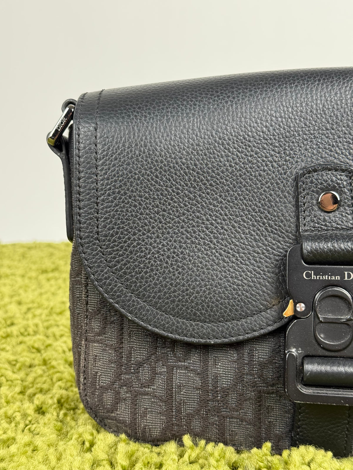 Borsa a tracolla piccola saddle Christian Dior Nero