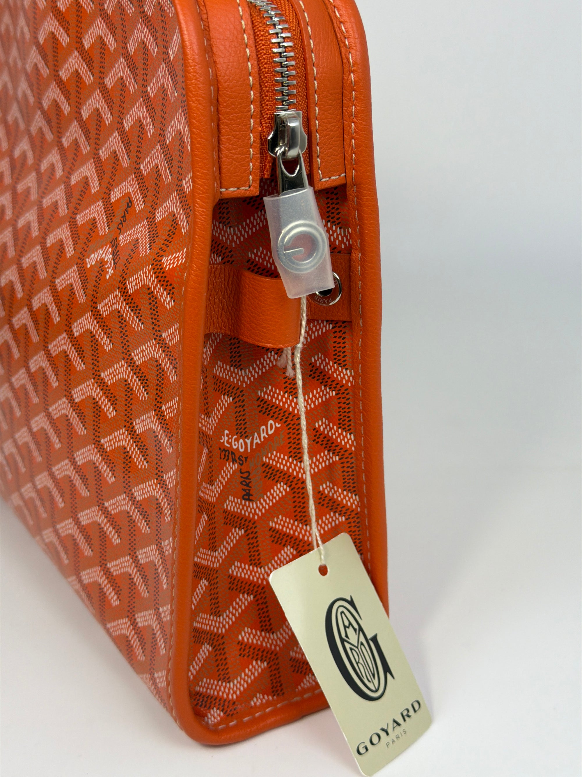 pochette Goyard misura GM verde e arancione