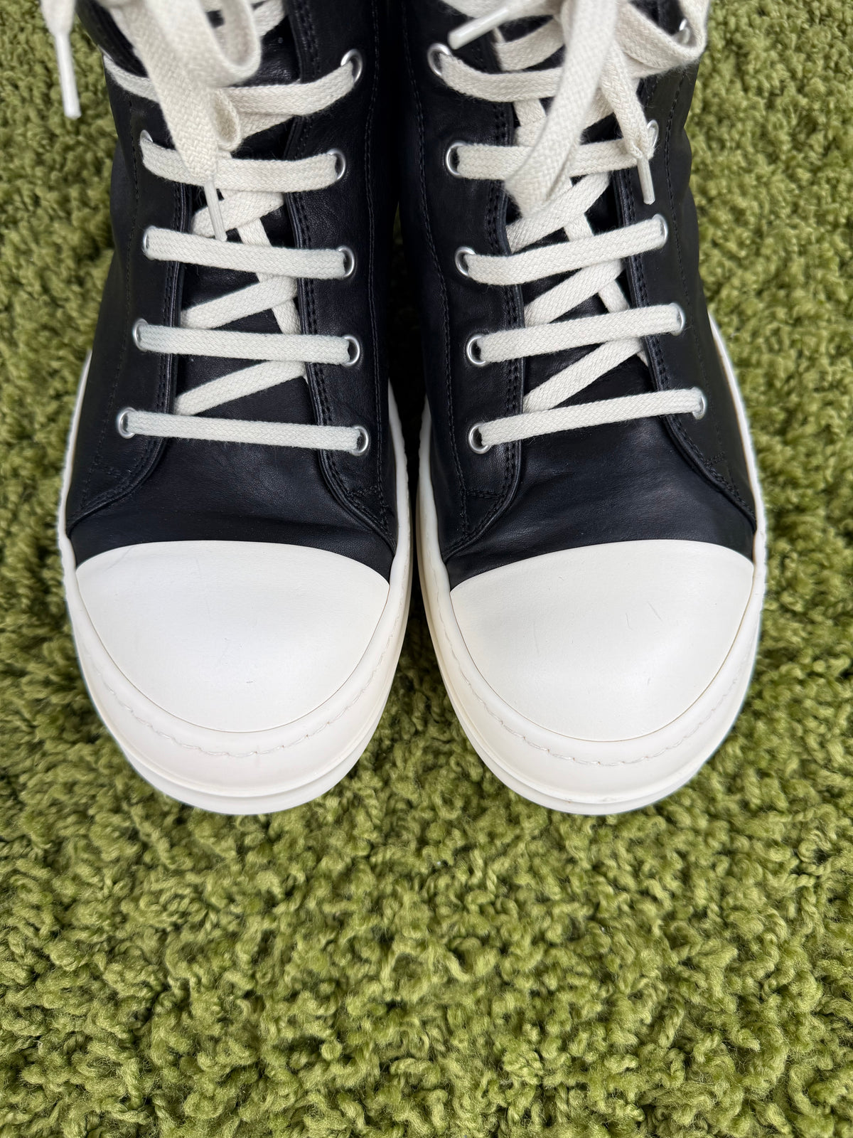 Rick Owens Ramones DRKSHDW in pelle Nero 43