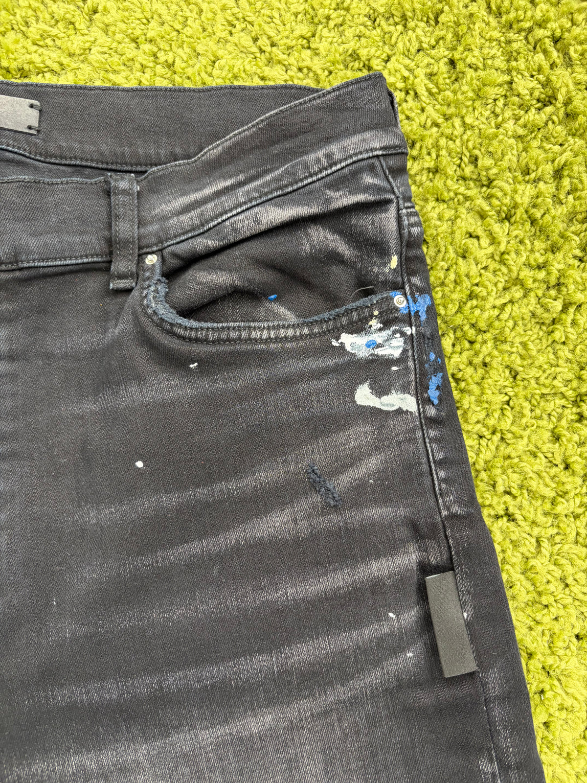 Jeans Amiri Paint Splatter Nero Multicolor 36
