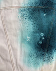 Giacca Louis Vuitton Spray in Denim Bianca Multicolor 54