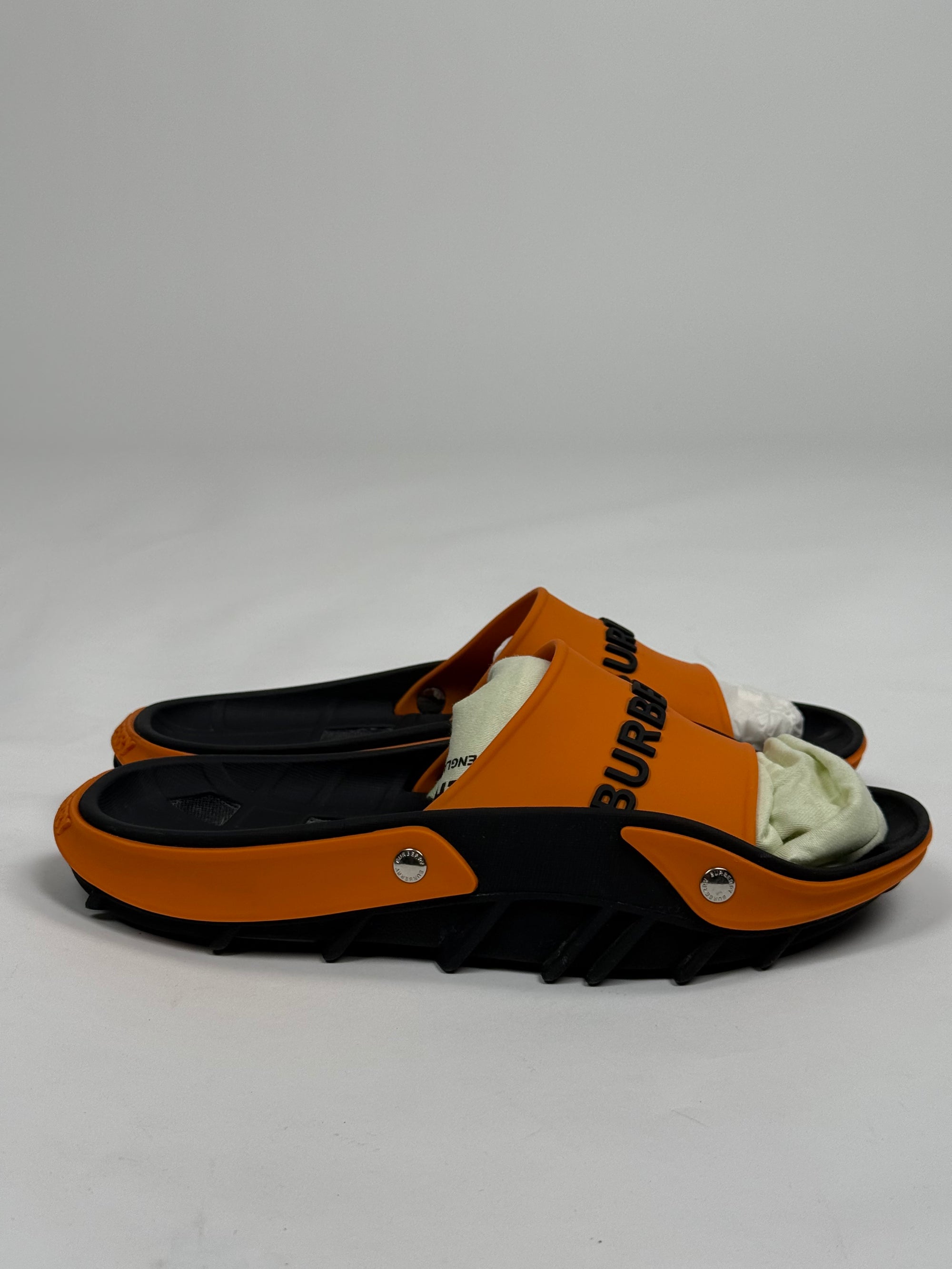 Ciabatte Burberry Size 42 nere e arancioni