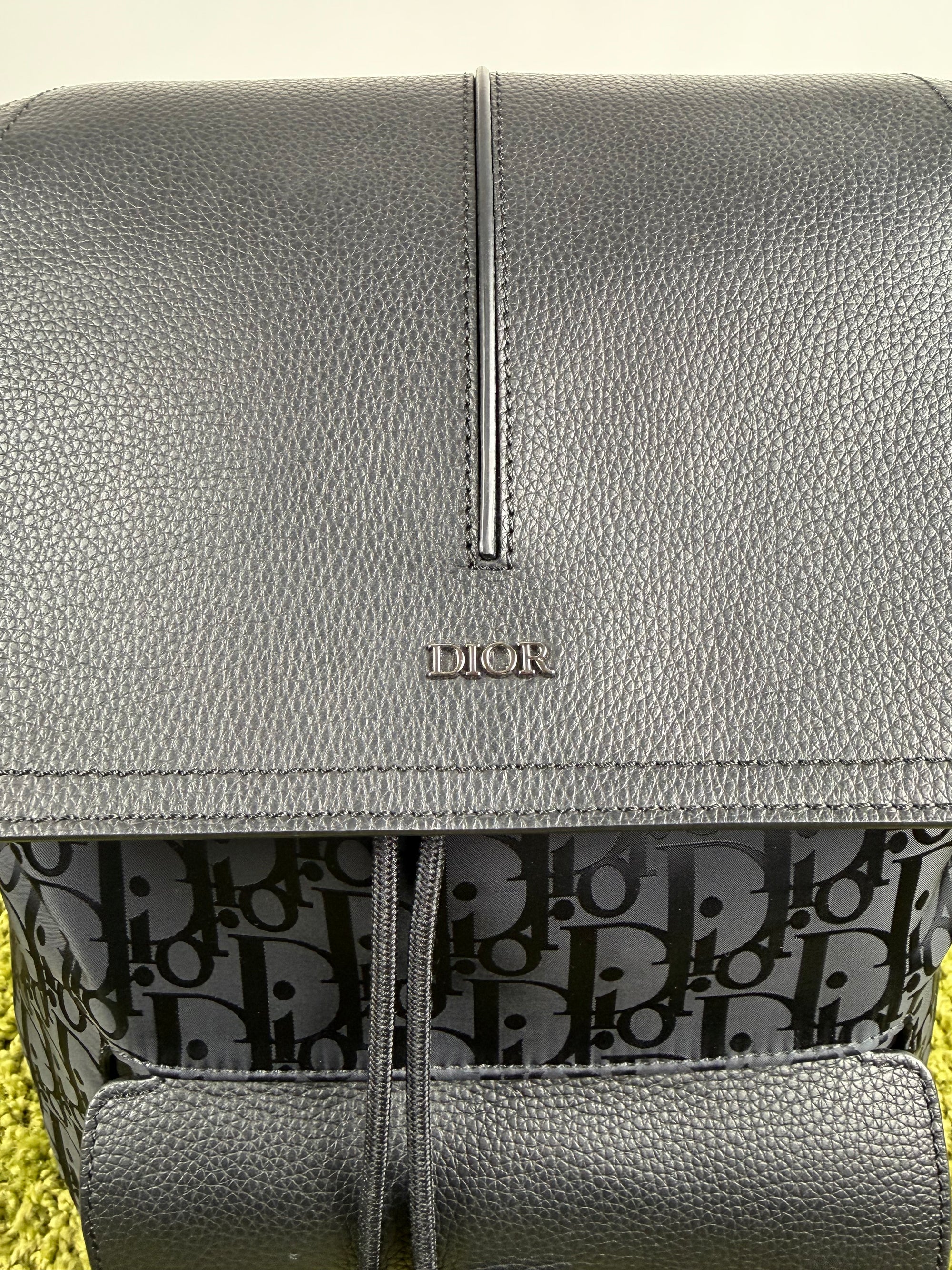 Zaino Dior in Jacquard e pelle di vitello