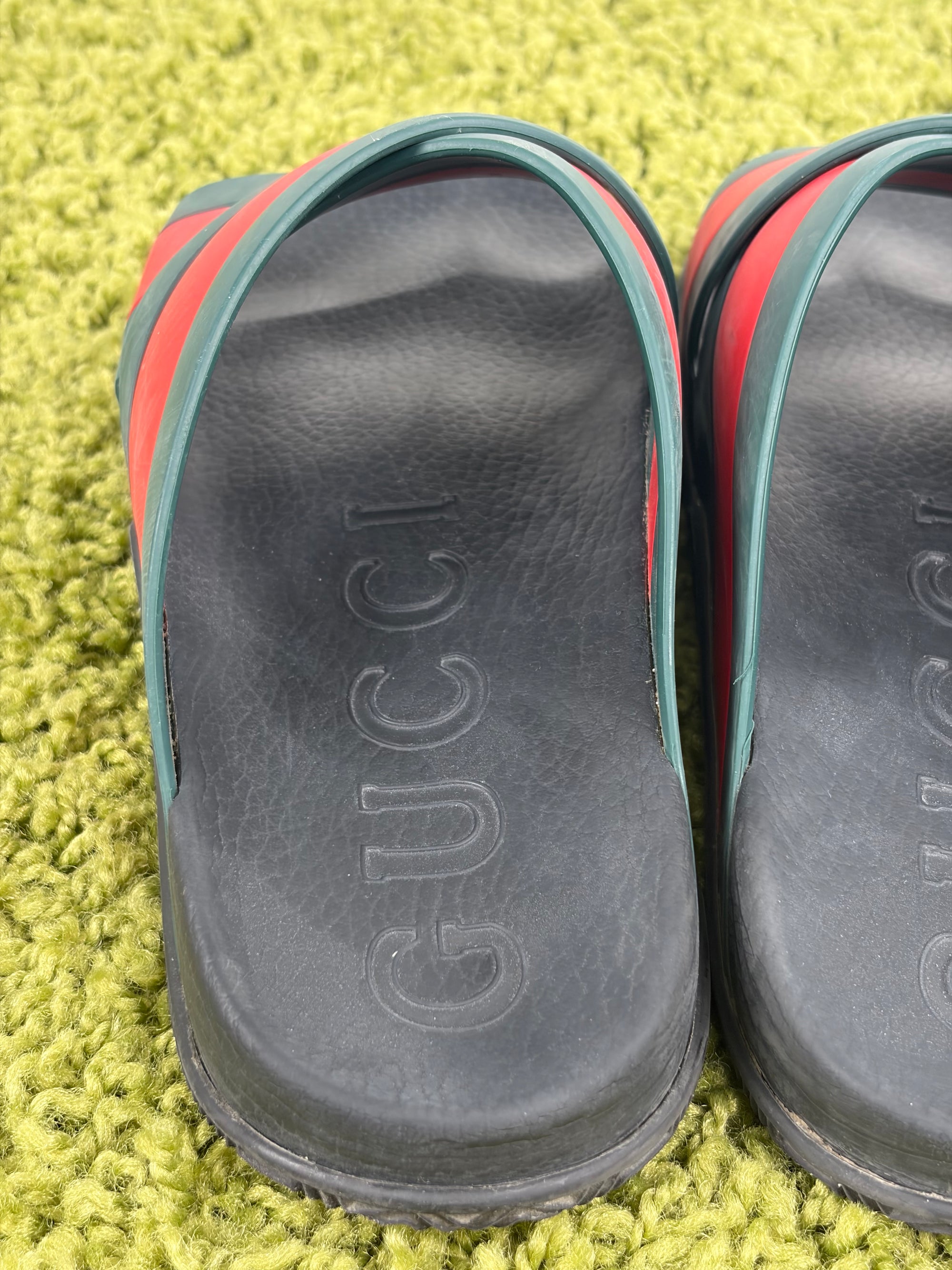 Sandali Gucci Size 9=43 nere verdi e rosse