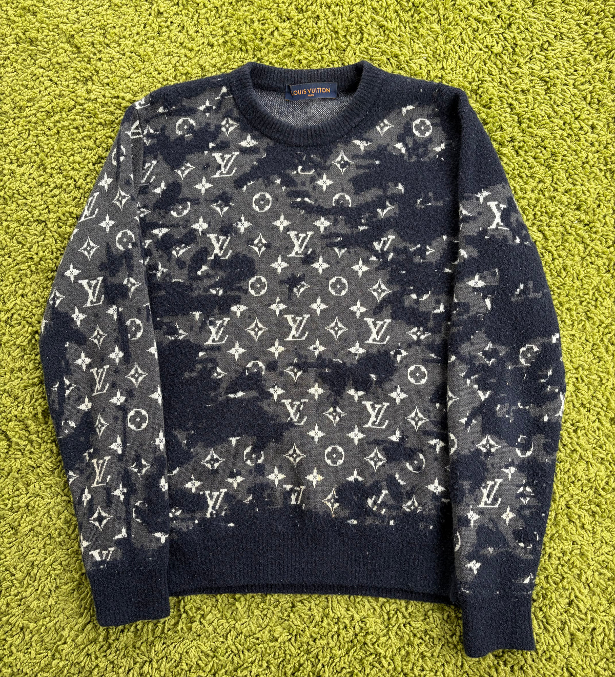 Pullover Louis Vuitton in Lana Blu Navy Monogram S