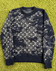 Pullover Louis Vuitton in Lana Blu Navy Monogram S