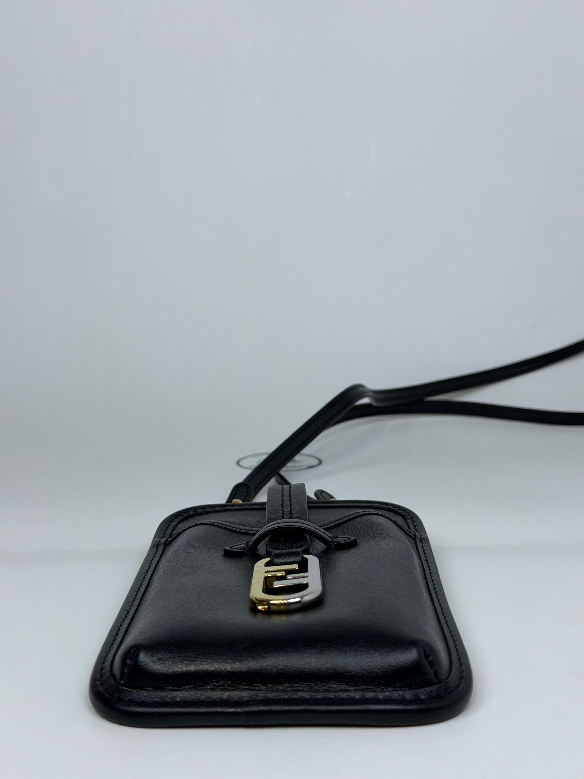 Porta telefono Fendi con porta tessere e porta monete incorporato nero