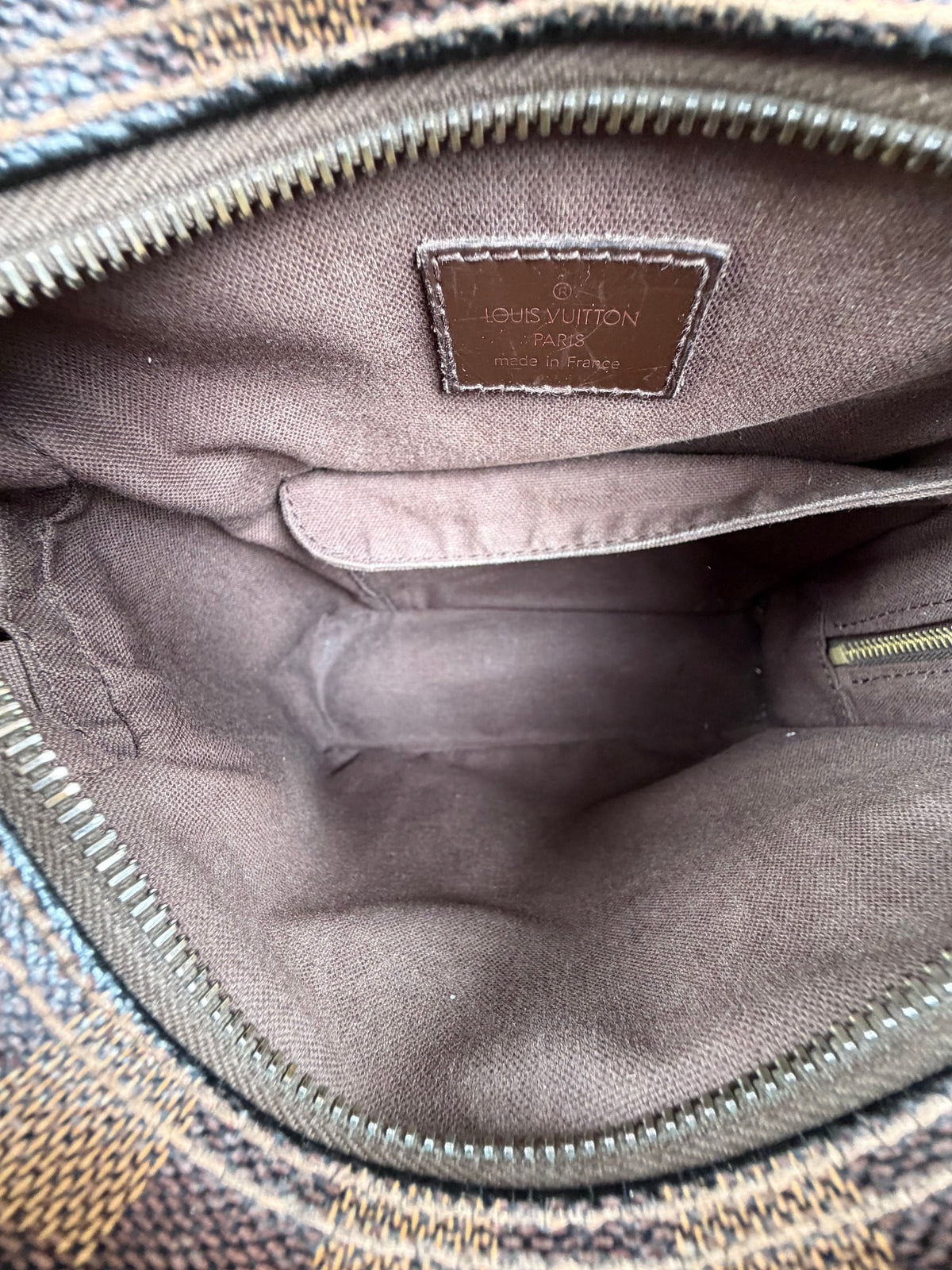 Marsupio Louis Vuitton Olav PM in tela Damier Marrone