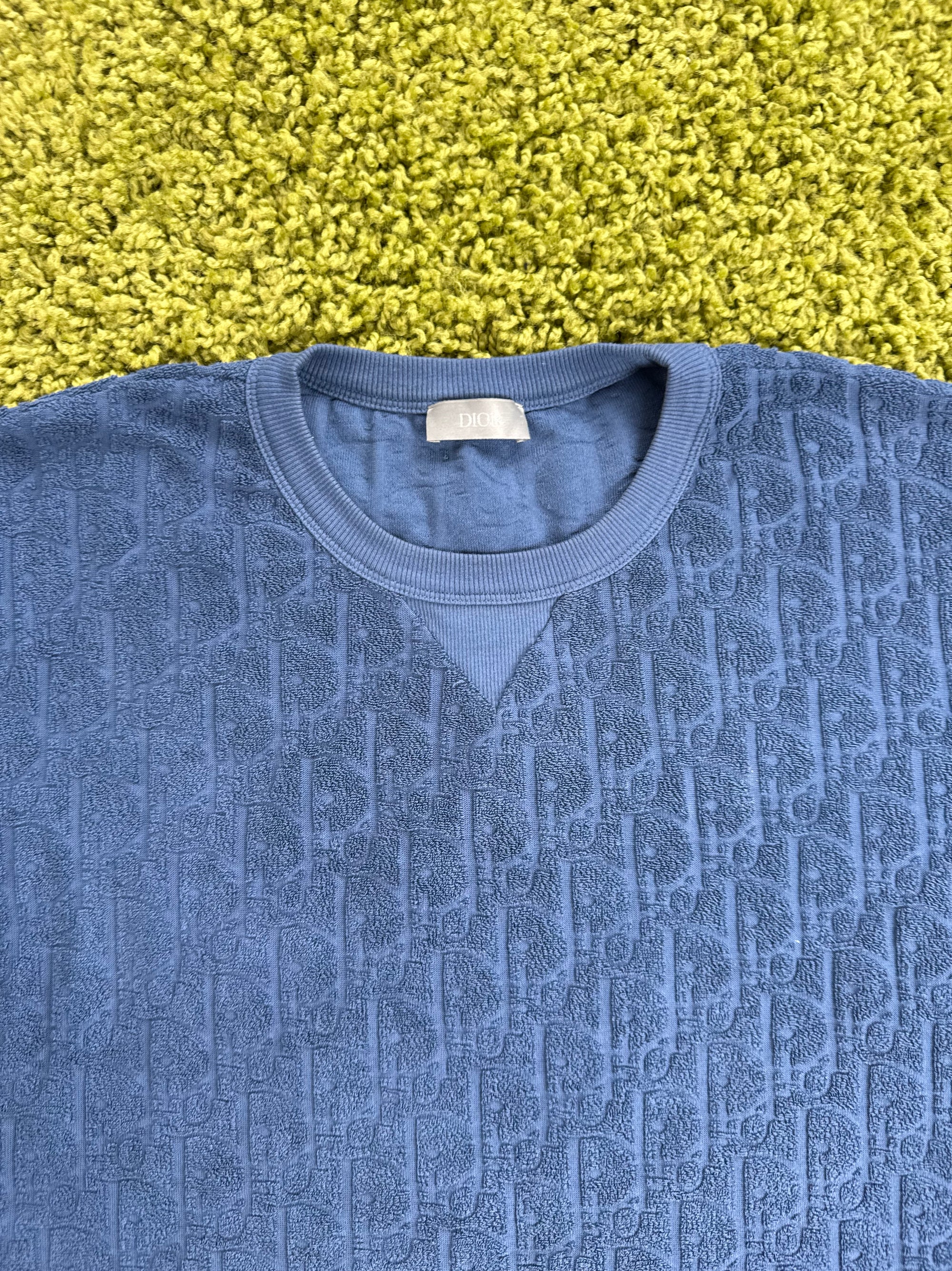 T-Shirt Oblique In Jacquard Christian Dior Blu XXXL