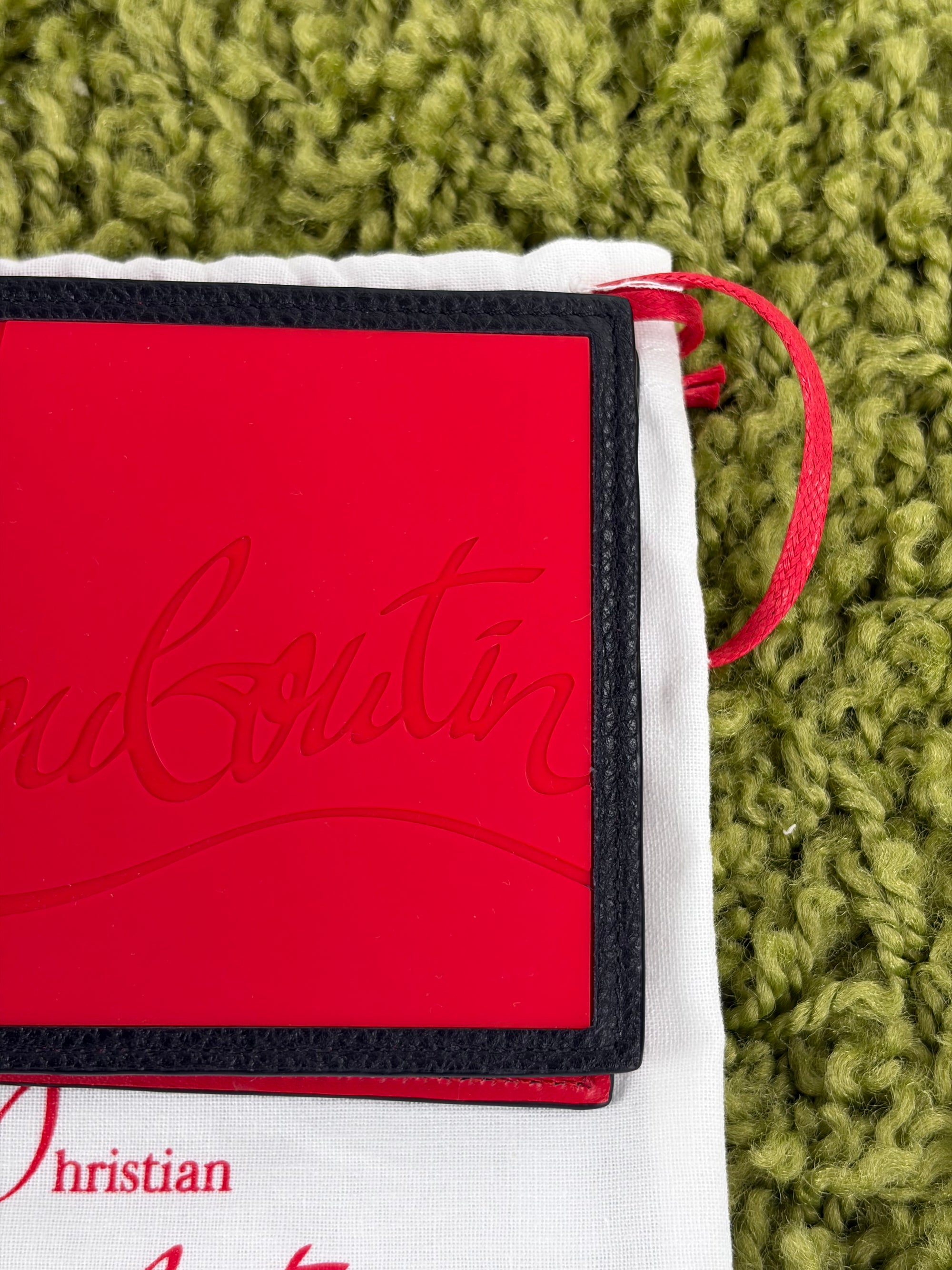 Portafoglio Louboutin nero e rosso
