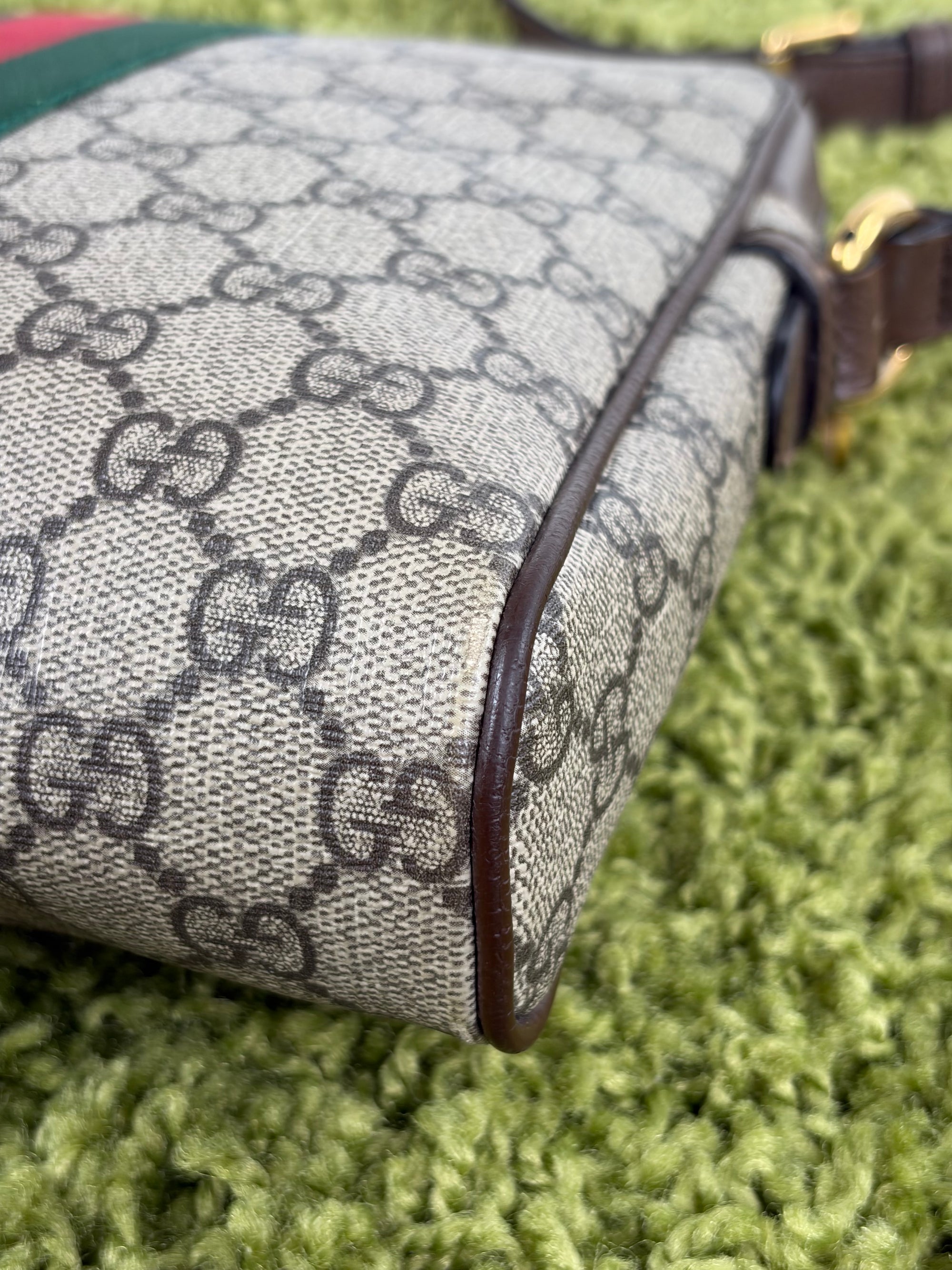 Borsello Gucci beige verde e rosso