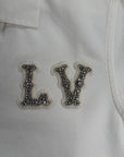 Polo in popeline Louis Vuitton con Patch Ricamata Bianca M