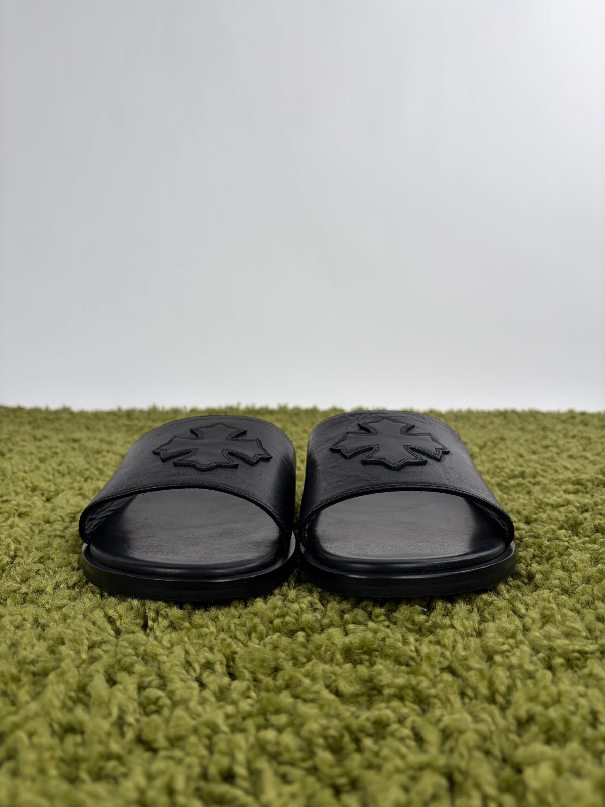 Sandali Slide Chrome Hearts in pelle Nero 45 - Second Hand Di Fiore