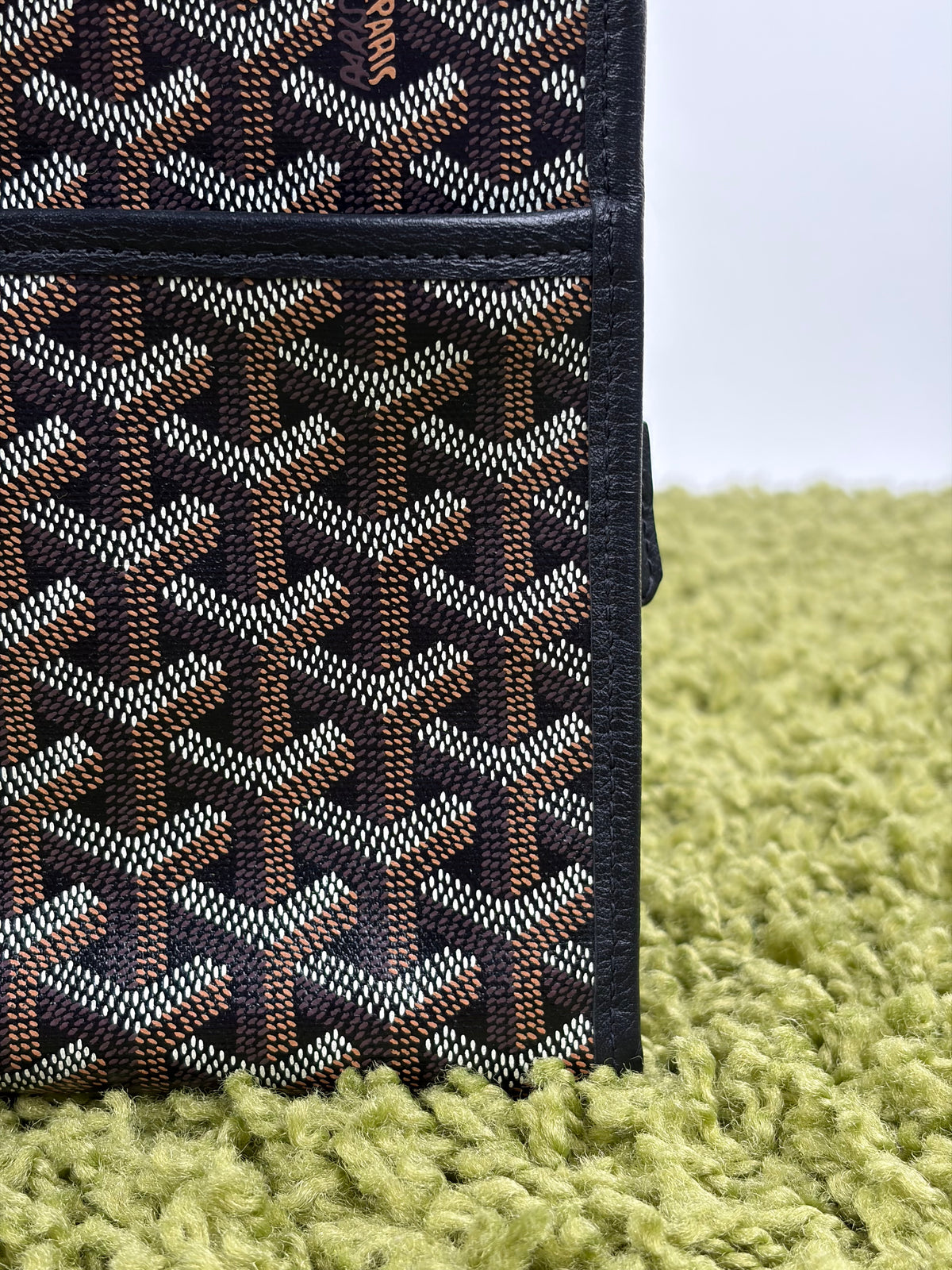 Pochette Goyard Jouvence MM in tela Goyardine Nera