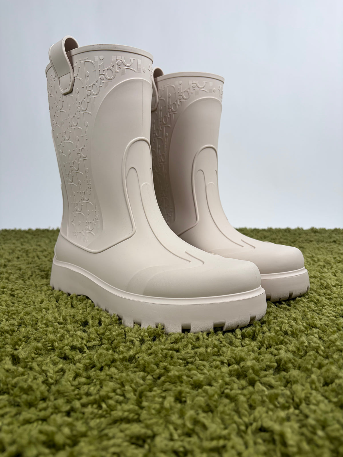 Stivali da pioggia Garden Christian Dior in gomma Beige
