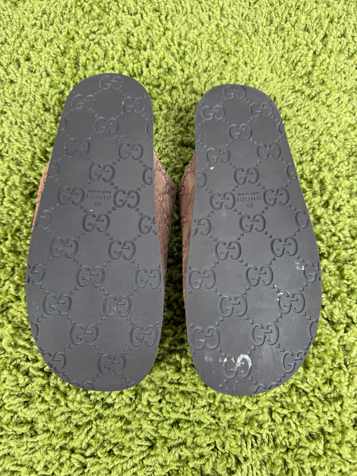 Ciabatta Gucci in Camoscio Marrone 8