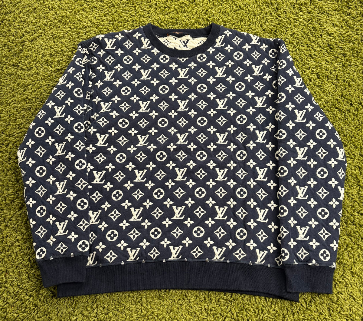 Felpa Girocollo Louis Vuitton Monogram Blu XL