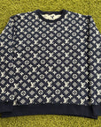 Felpa Girocollo Louis Vuitton Monogram Blu XL