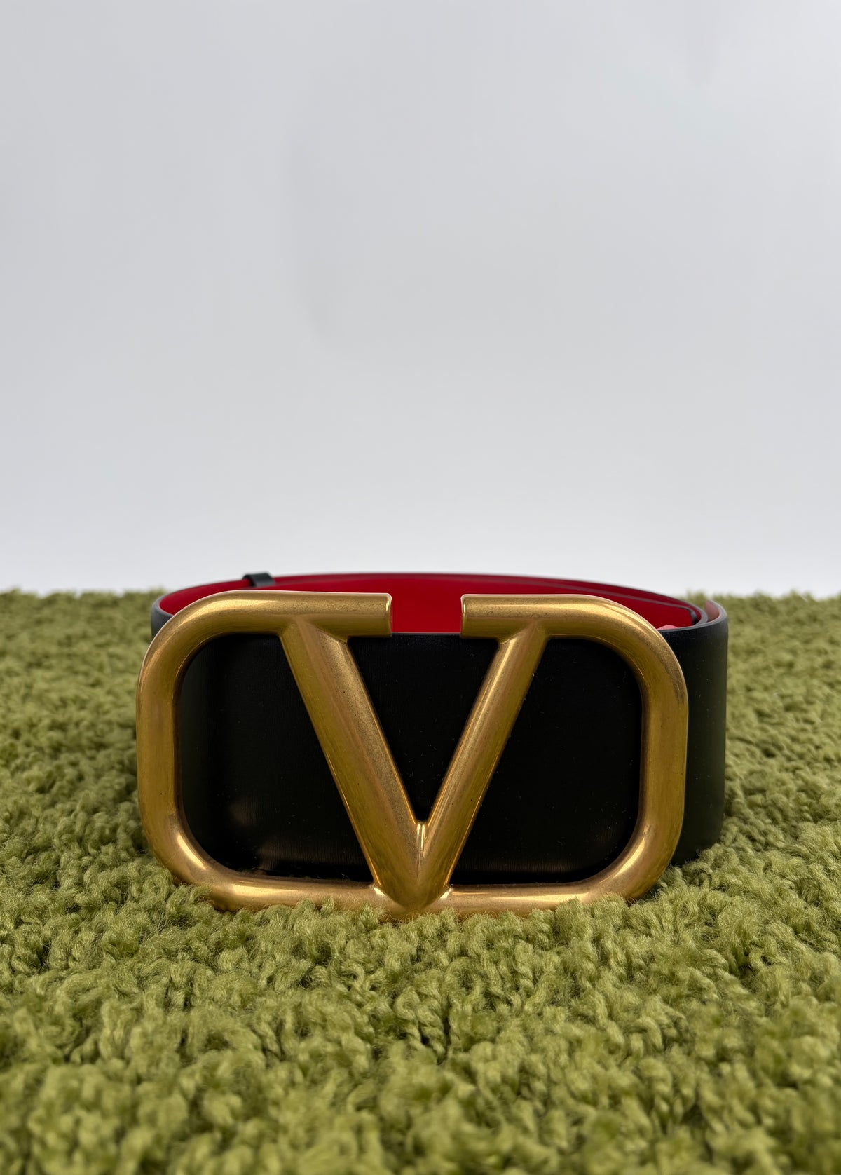 Cintura Valentino VLogo Nero Rossa 80/32 110cm