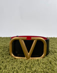 Cintura Valentino VLogo Nero Rossa 80/32 110cm