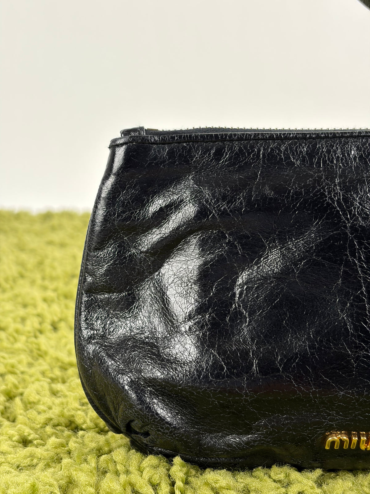 Borsa Miu Miu Pour Accessories Vitello Shine Sac Nera
