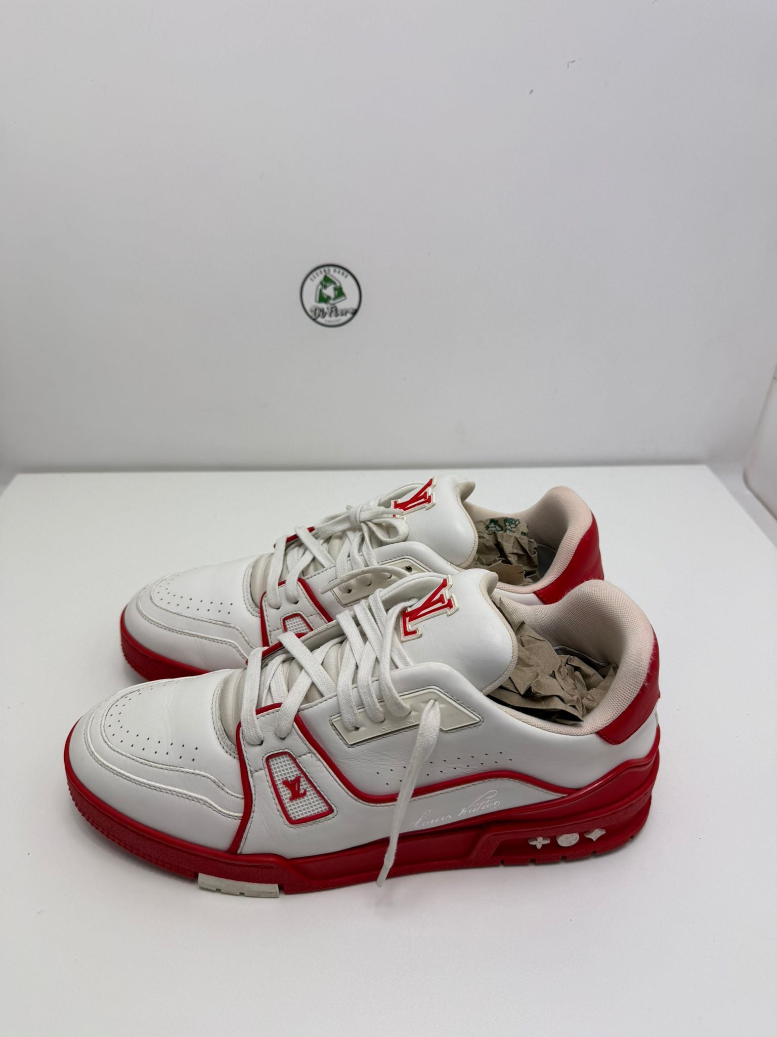 Louis Vuitton trainer 8=42 veste 43 bianche e rosse