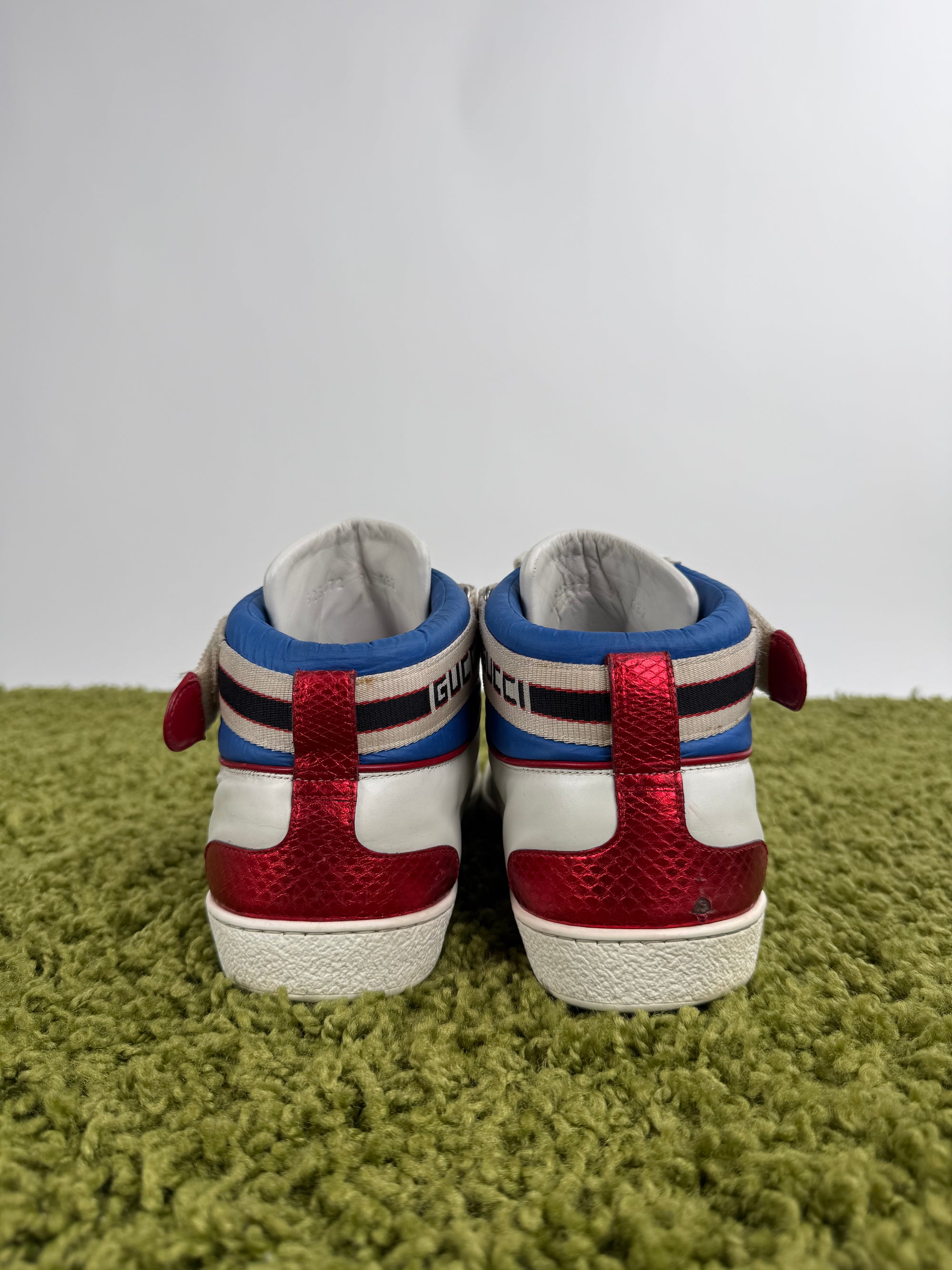 Gucci Ace Stripe High Bianche 9.5
