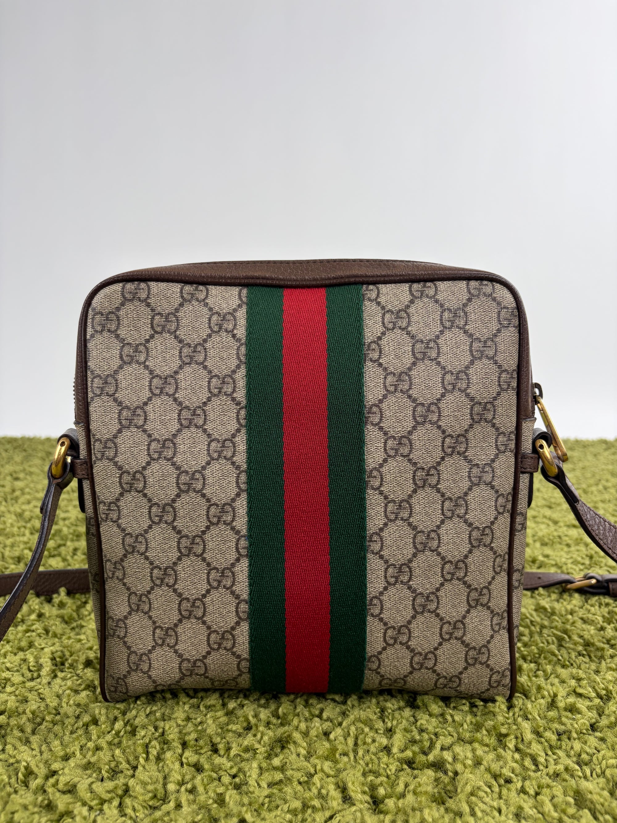 Borsello Gucci beige verde e rosso