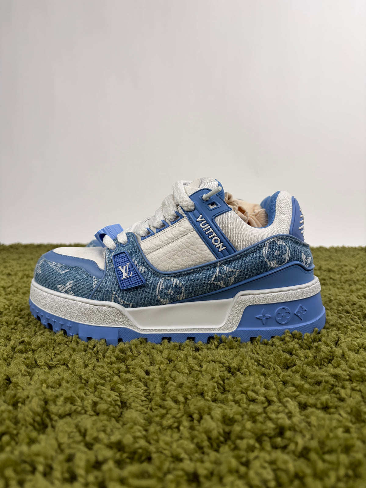 Louis Vuitton Trainer Maxi in Denim azzurro 38