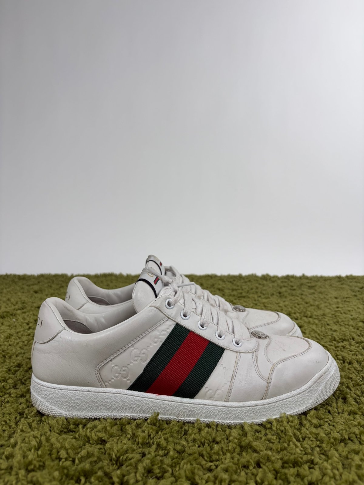 Gucci Ace Size 9=43 calza 43.5 bianche rosse e verdi - Second Hand Di Fiore
