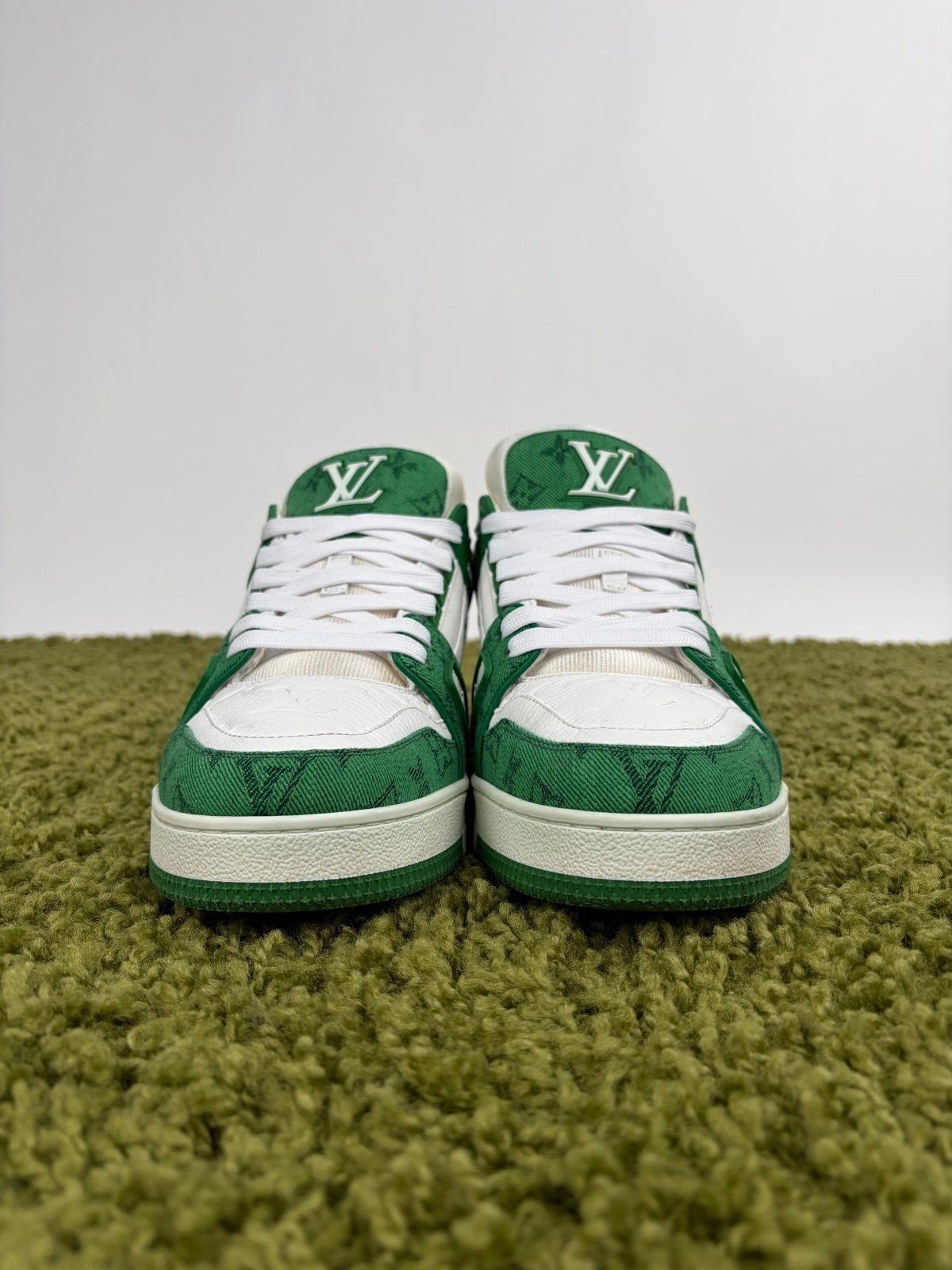 Louis Vuitton Trainer In Denim Verde 8 - Second Hand Di Fiore