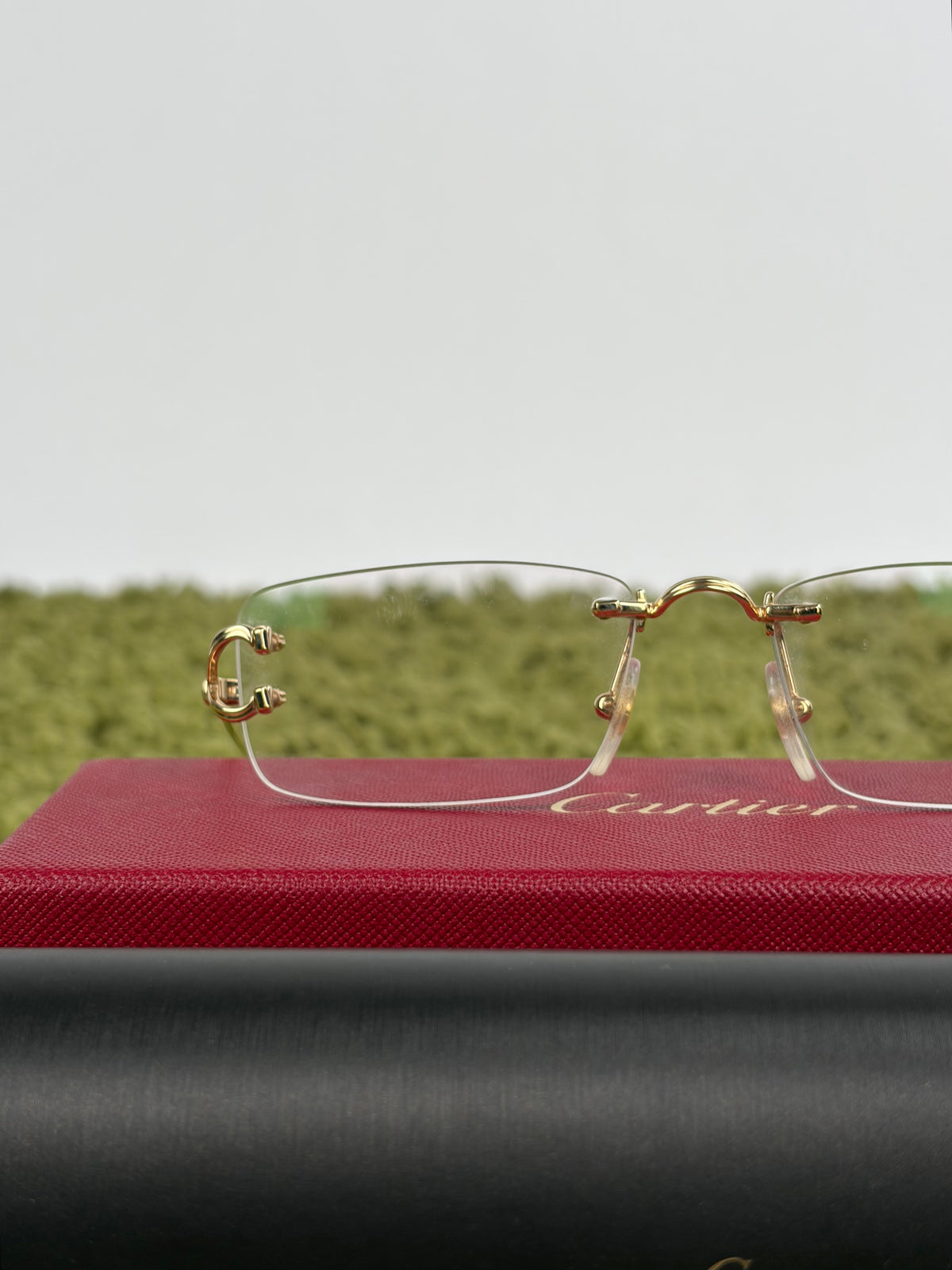 Occhiali Rimless Rettangolari CT05630 Cartier Con aste oro