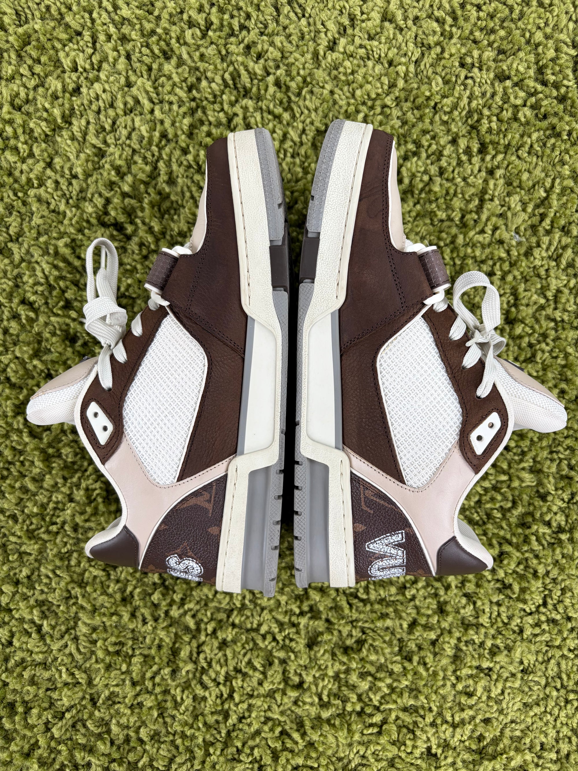 Louis vuitton trainer 6=40 calza 41 marrone bianco e panna