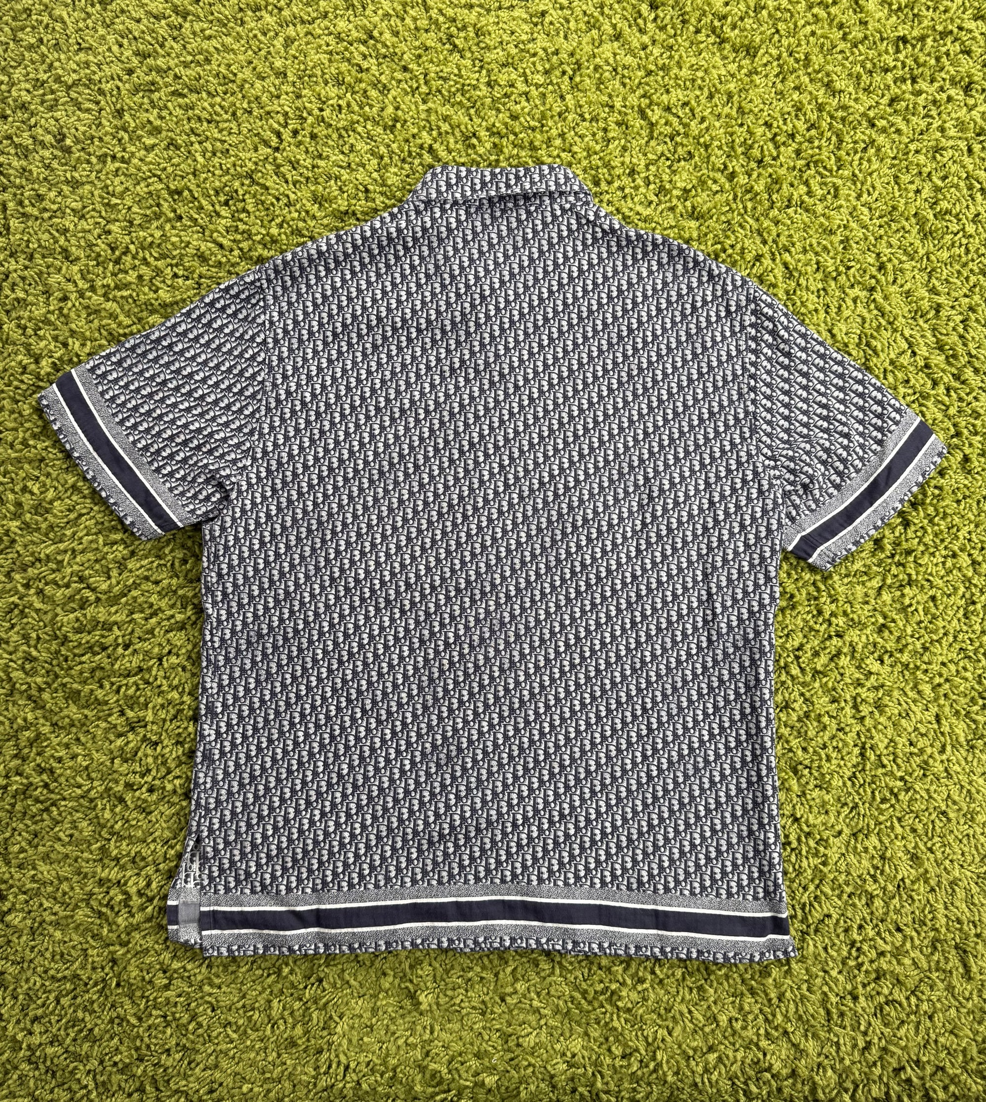 Camicia Christian Dior Con Monogram in Oblique Blu Navy 41