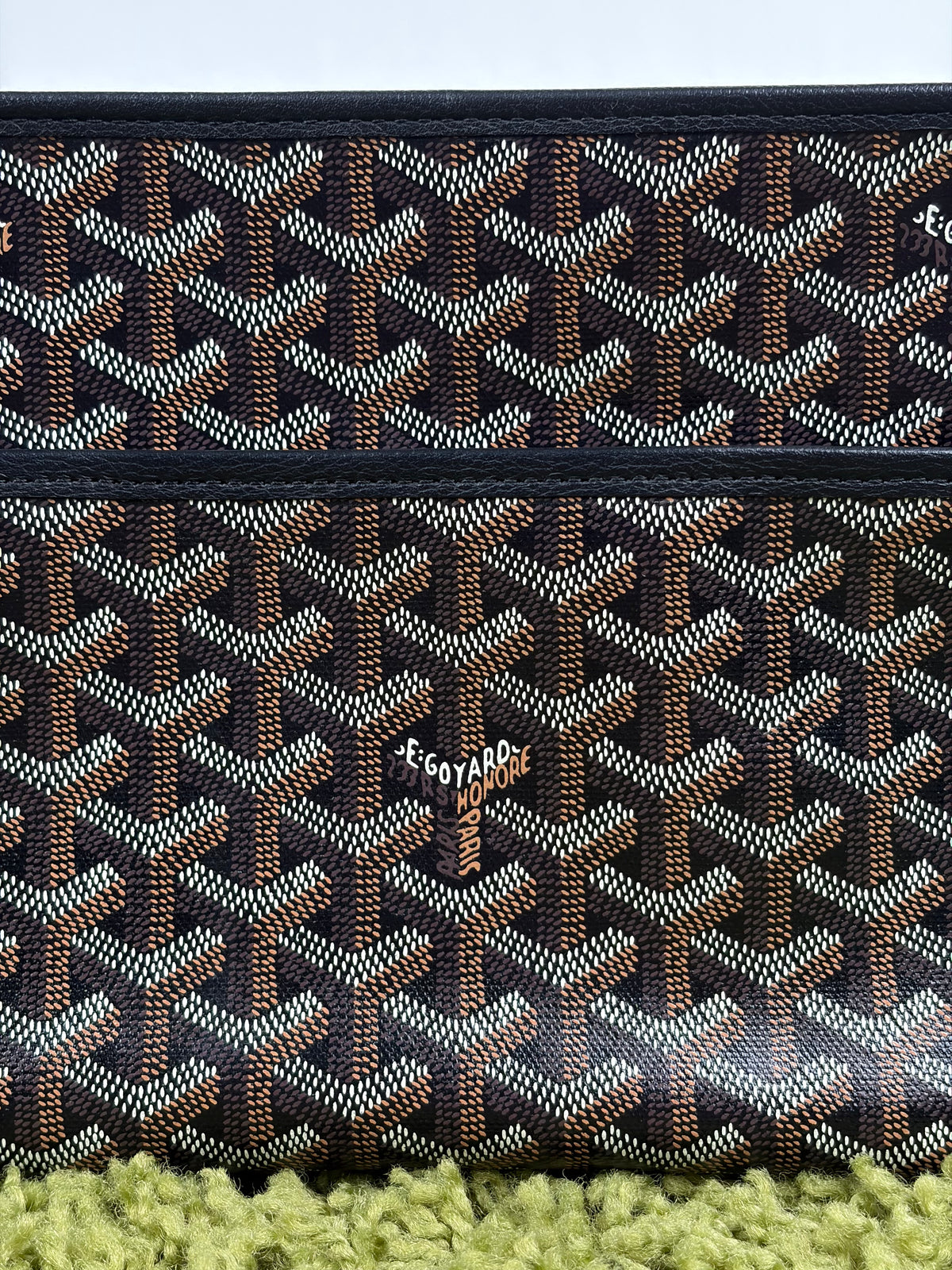 Pochette Goyard Jouvence MM in tela Goyardine Nera