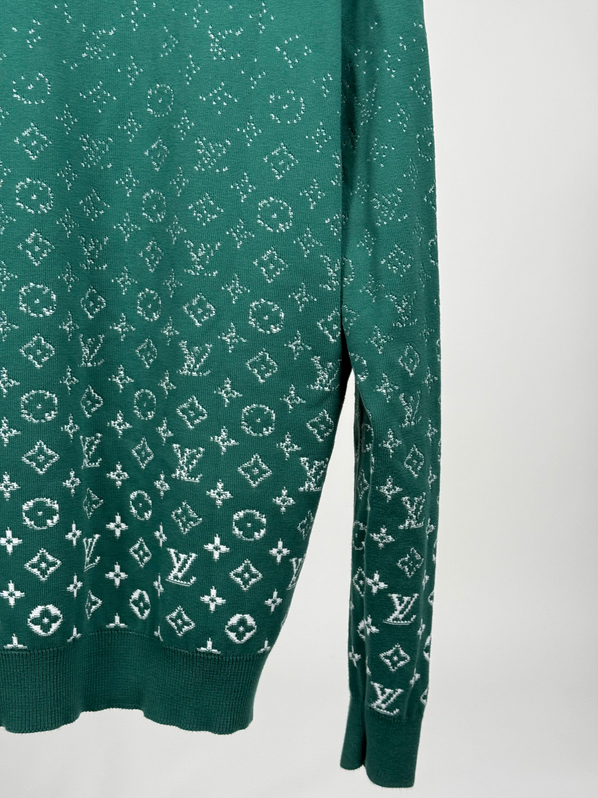 Felpa Louis Vuitton Size XXL verde e bianca