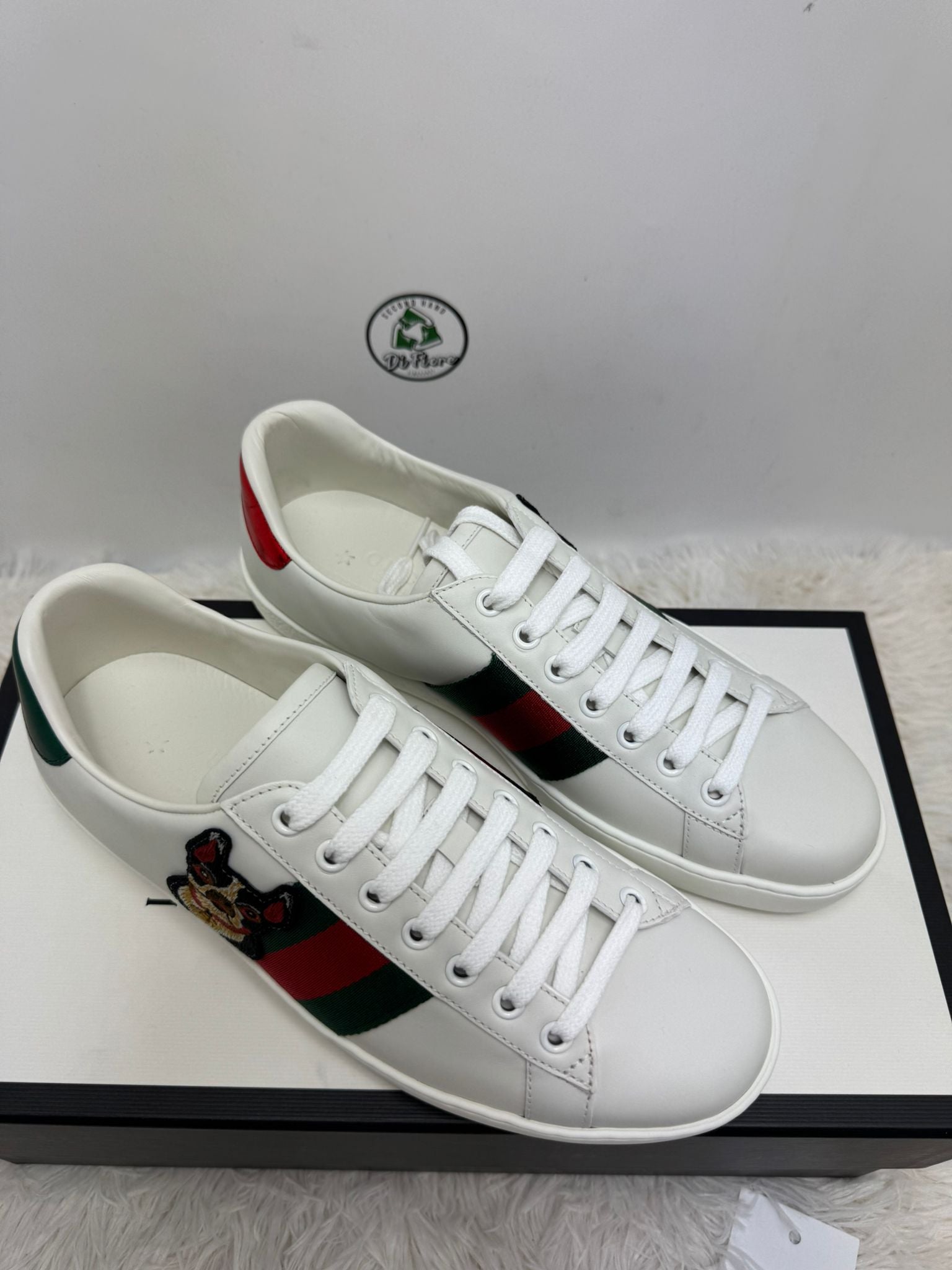 Gucci ace Size 7=41 veste 41.5 bianche verdi e rosse