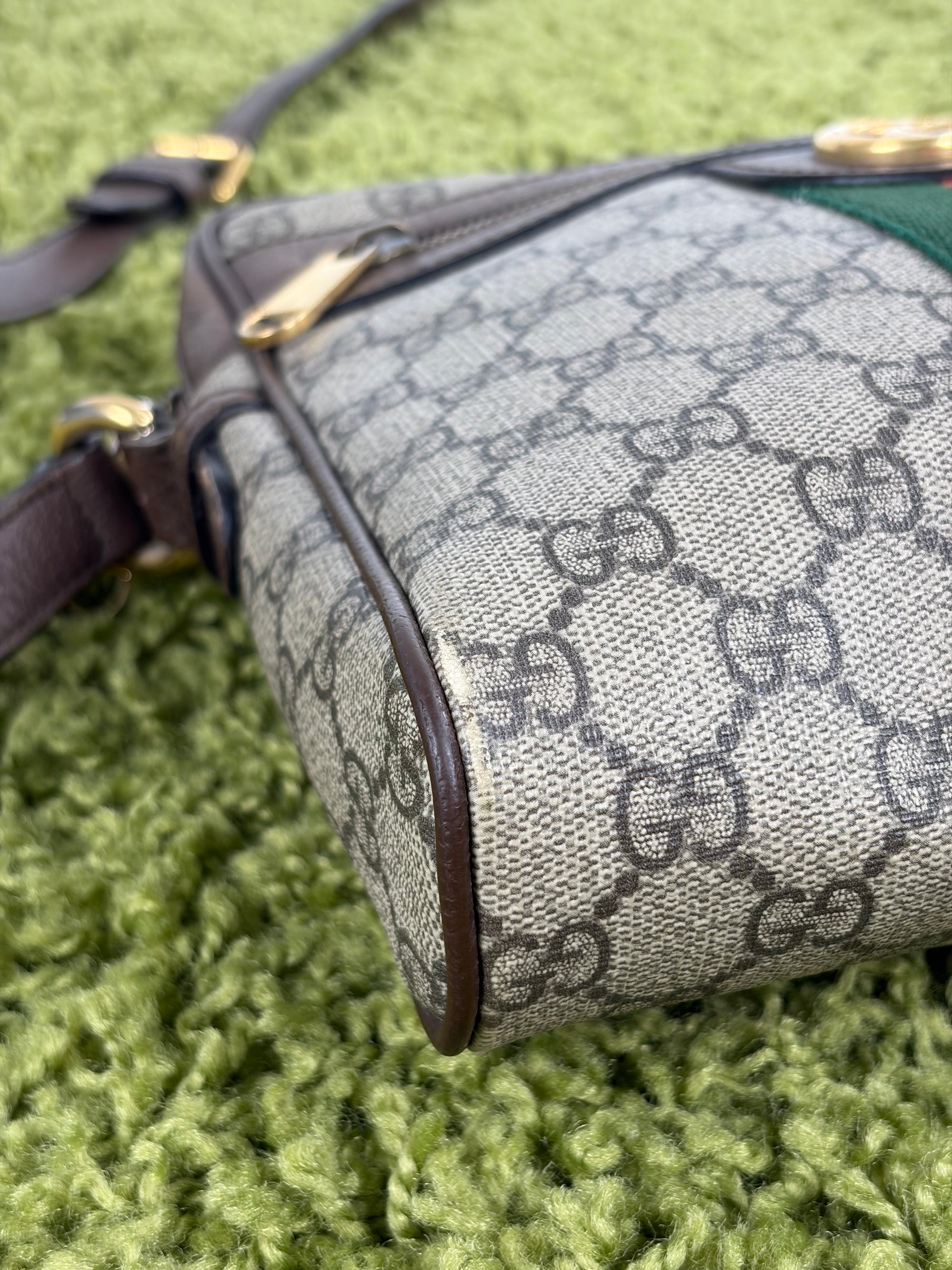 Borsello Gucci beige verde e rosso