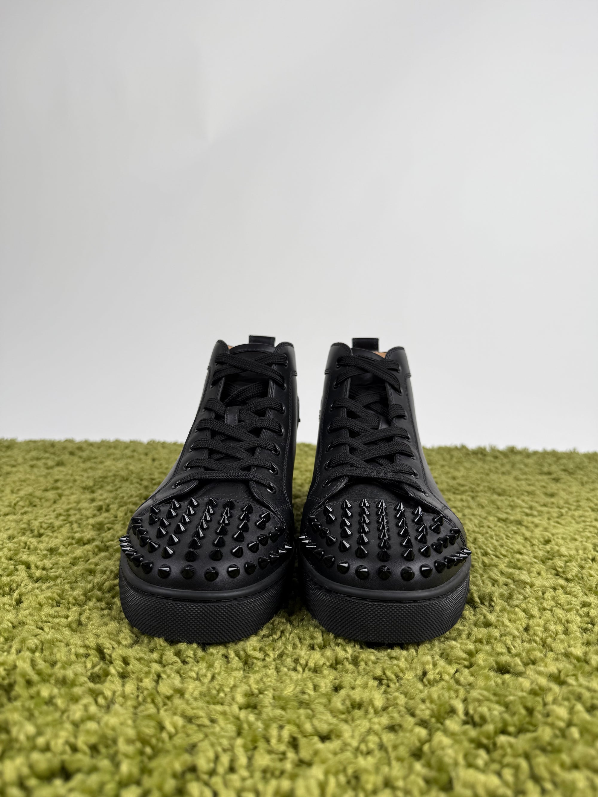 Christian Louboutin Pelle nera spike sneaker 43