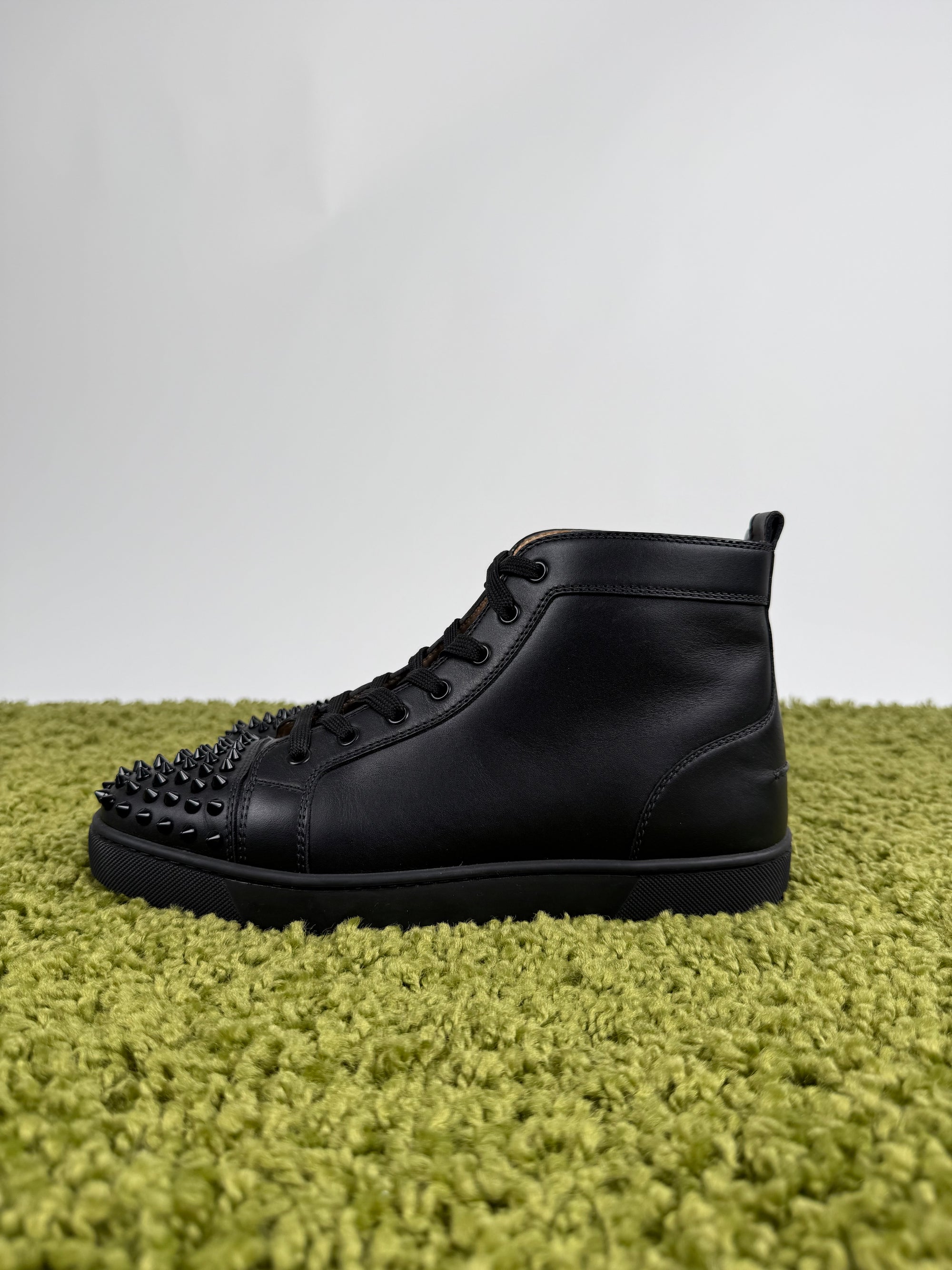 Christian Louboutin Pelle nera spike sneaker 43