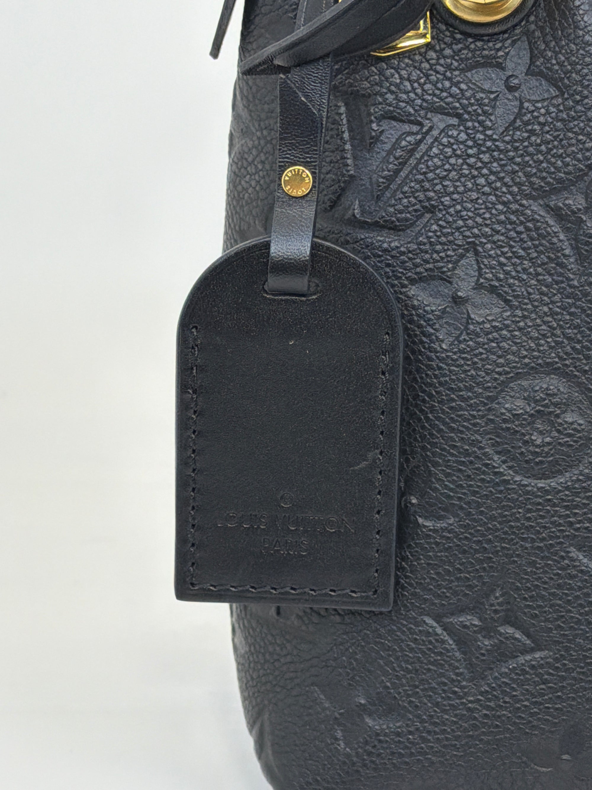 Borsa Louis Vuitton V tote BB nera panna e oro