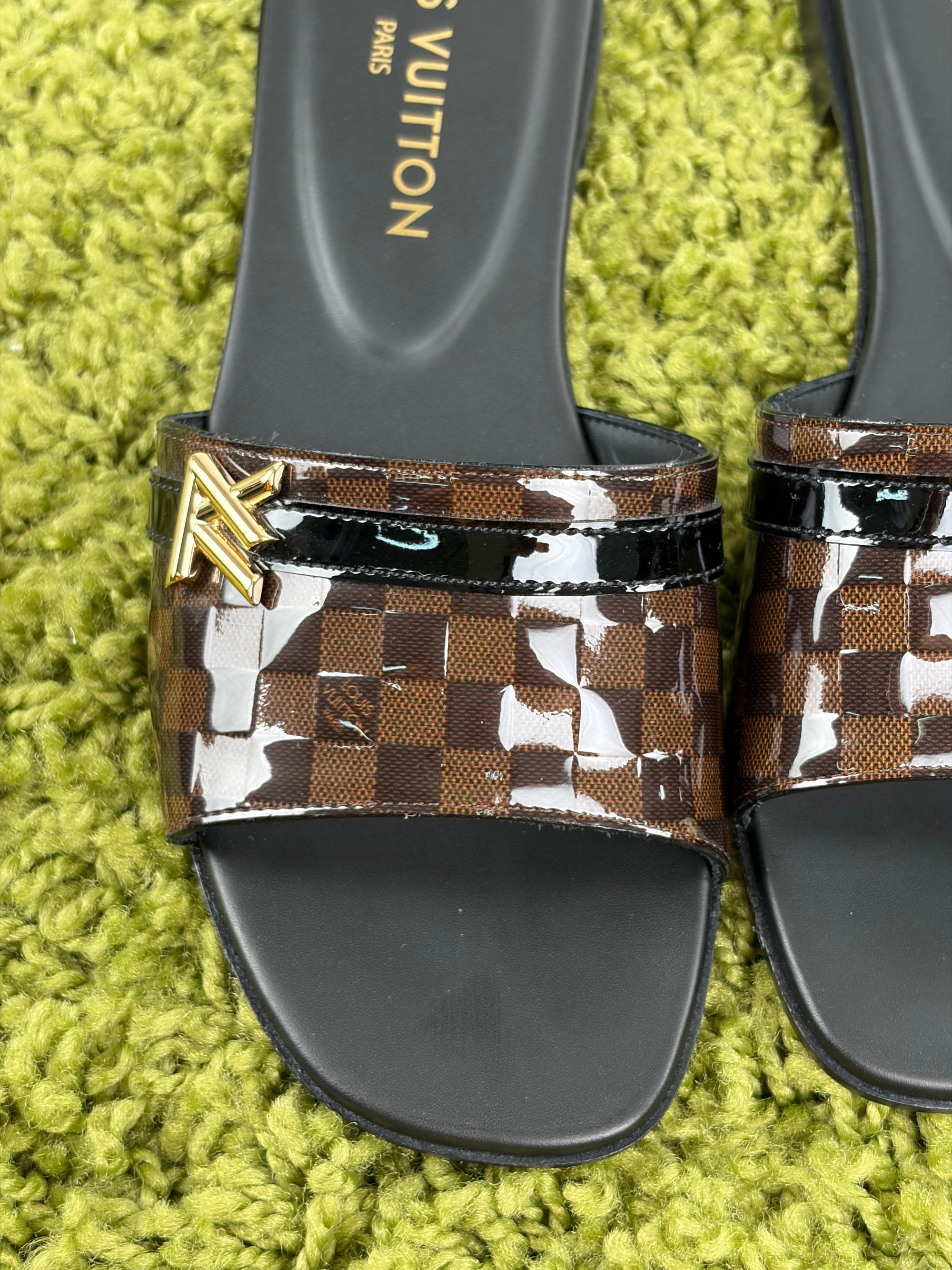 Ciabatte louis vuitton revival leather mules Size 36 nere e marroni