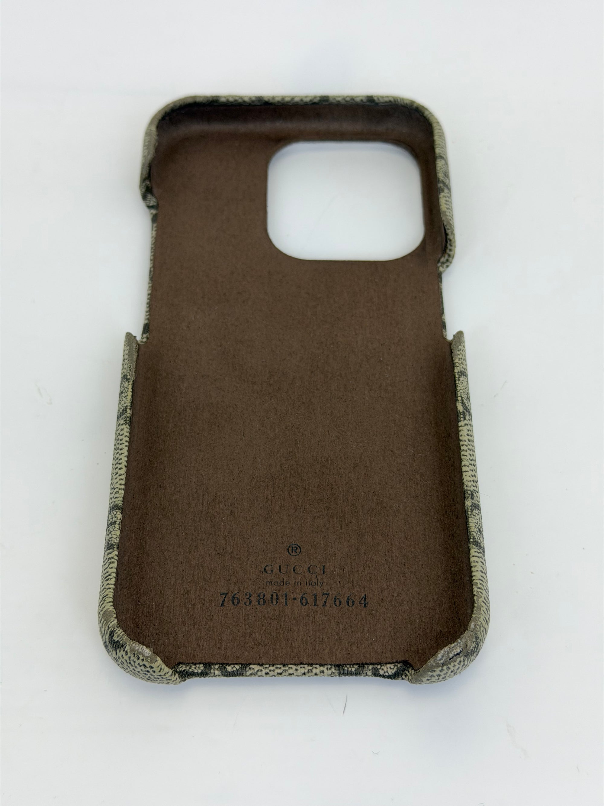 Cover Gucci per IPhone 16 pro beige e oro