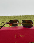 Occhiali da sole Cartier Decor C Classique nero con asta oro