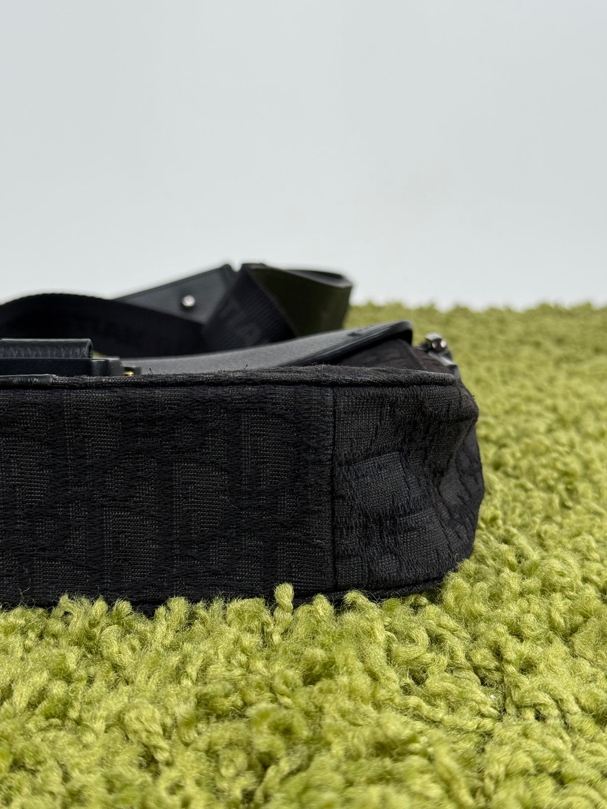 Borsa a tracolla saddle in jacquard Christian Dior Nero