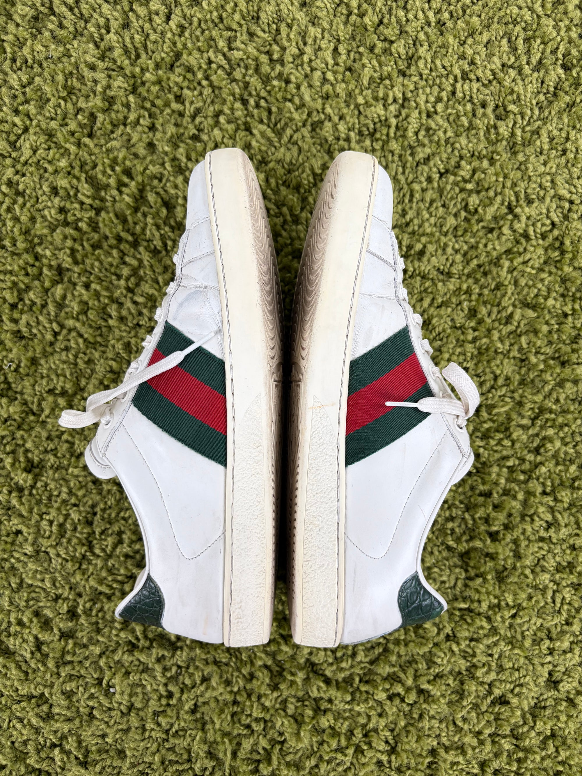 Gucci Ace Size 8=42 calza 42.5 bianca verde e rossa