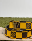 Cintura Louis Vuitton initiales Size 90 gialla e marrone
