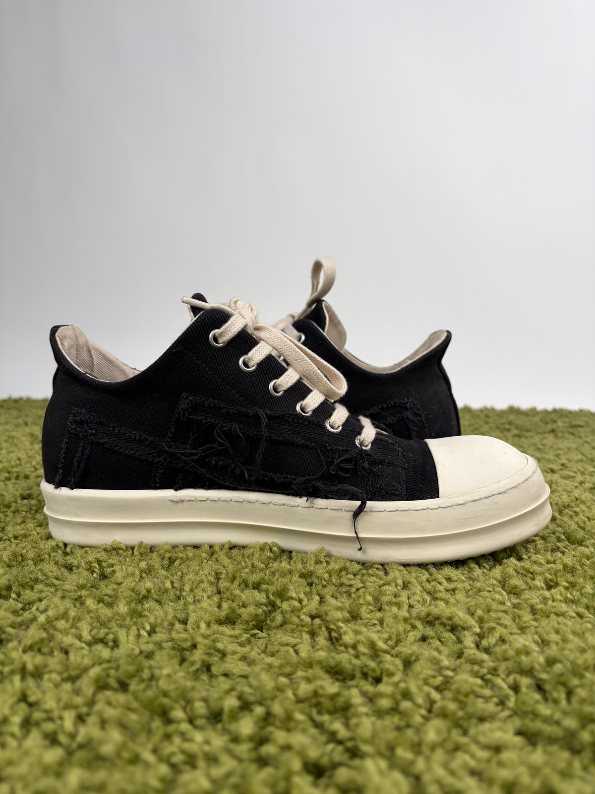 Rick Owens Ramones Distressed Low DRKSHDW Nero 41.5