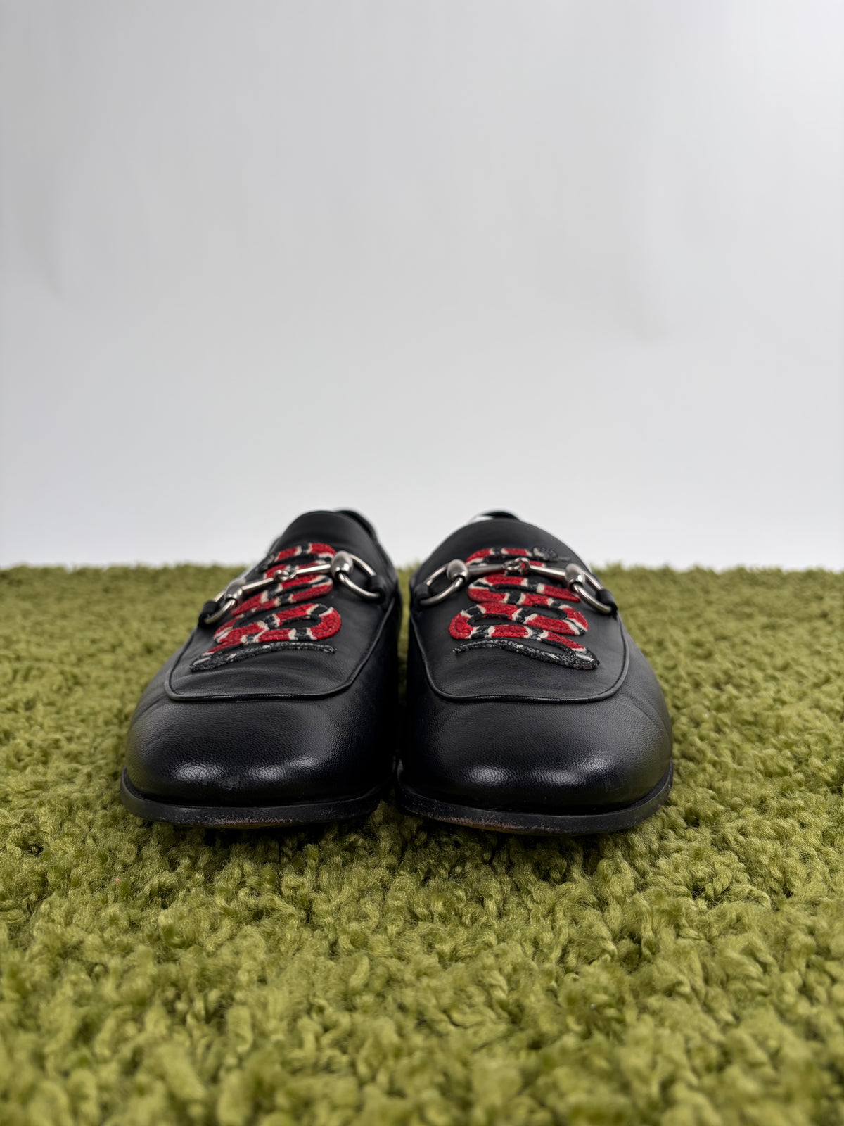 Mocassini Gucci Horsebit Kingsnake Nero 10.5